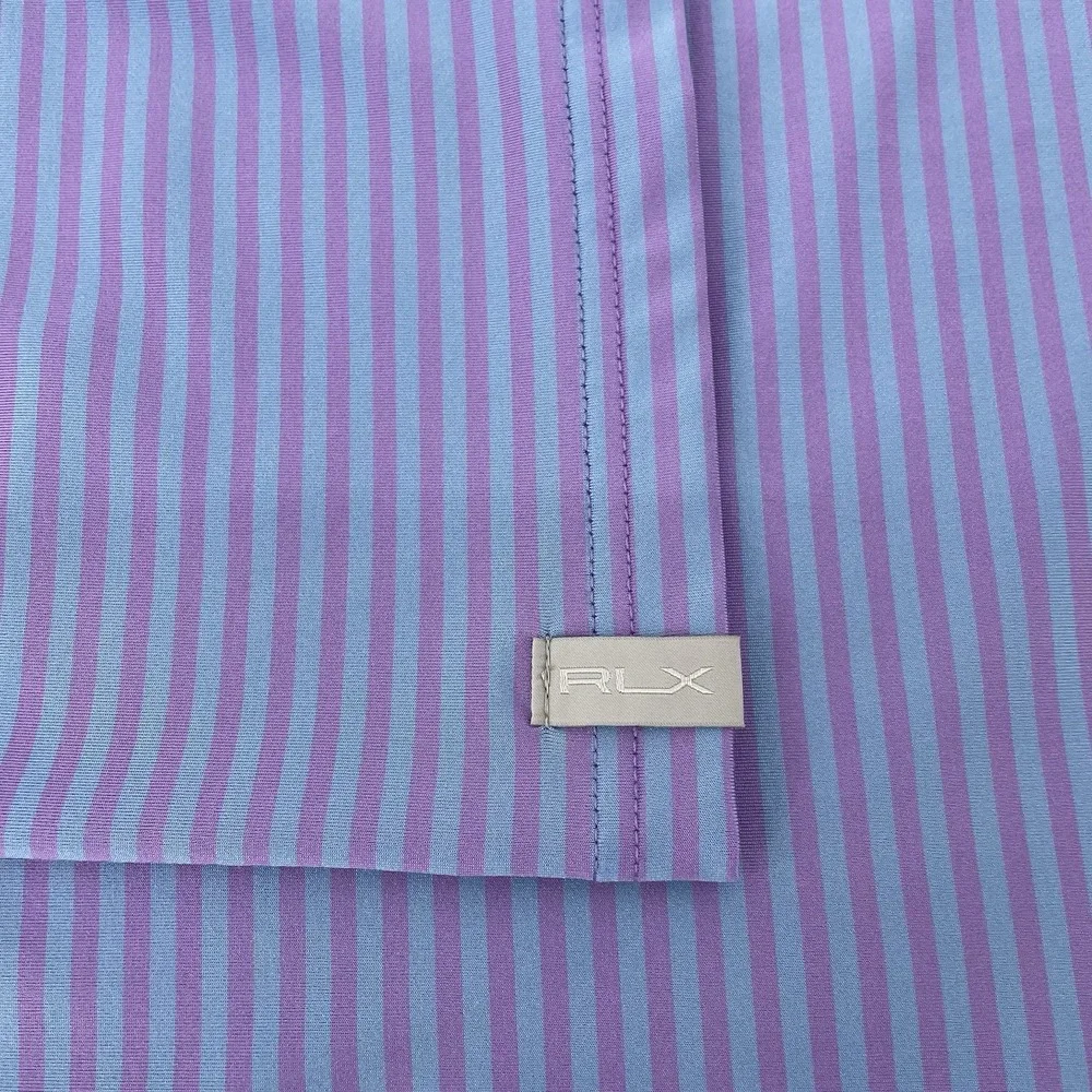 RLX Ralph Lauren Polo Shirt 2XL Purple Blue‎ Stripe Performance Golf Big & Tall
